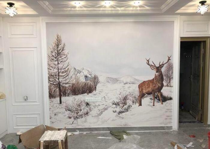 無紡布背景墻施工效果